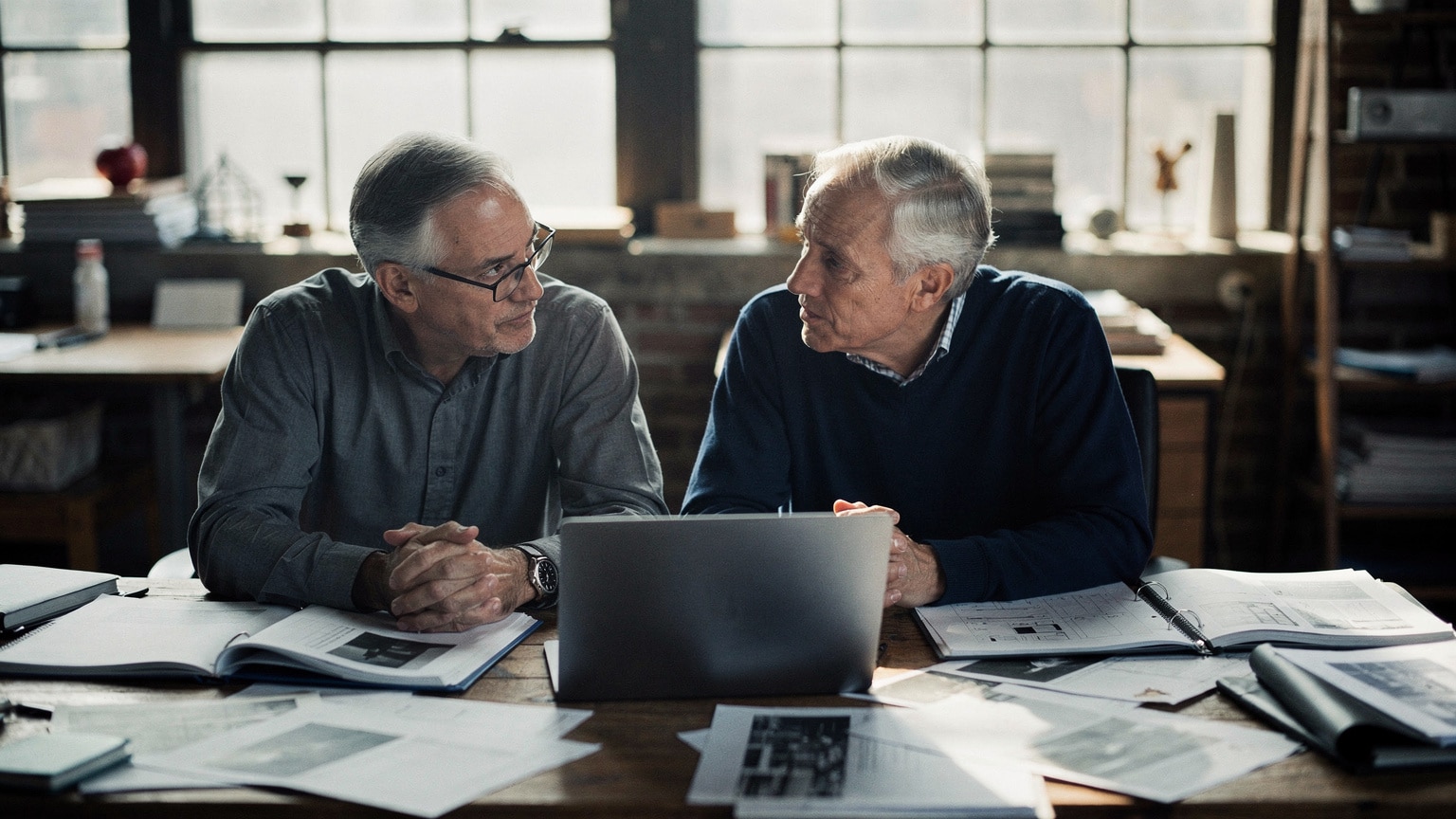 Two senior engineers weighing rescue versus rebuild options for a Magento store in a Brooklyn studio